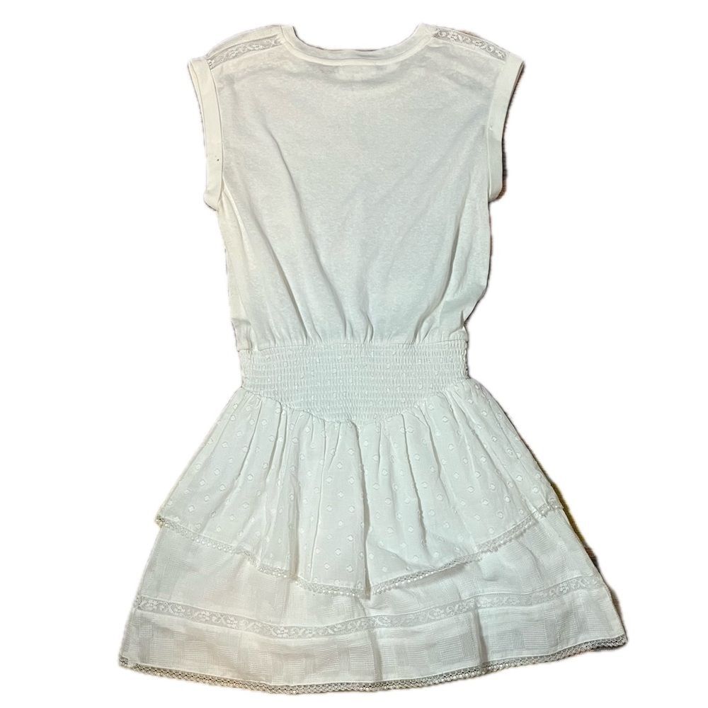 Heartloom HRTLM White Talia Cap Sleeve Elastic Waist Mini Dress Small - Picture 2 of 8